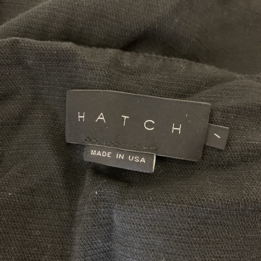 Hatch Black Midi Button-Front Ruffle Strap Dress - Picture 4 of 5